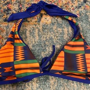 Kente Cloth Print Bikini & Hi Waisted Bottom